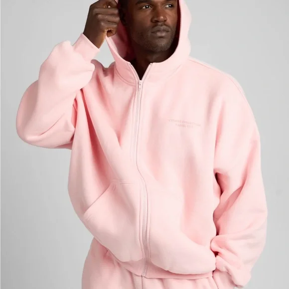 Comfrt Bubblegum Pink Oversized Zip-Up Hoodie - Picture 3 of 4